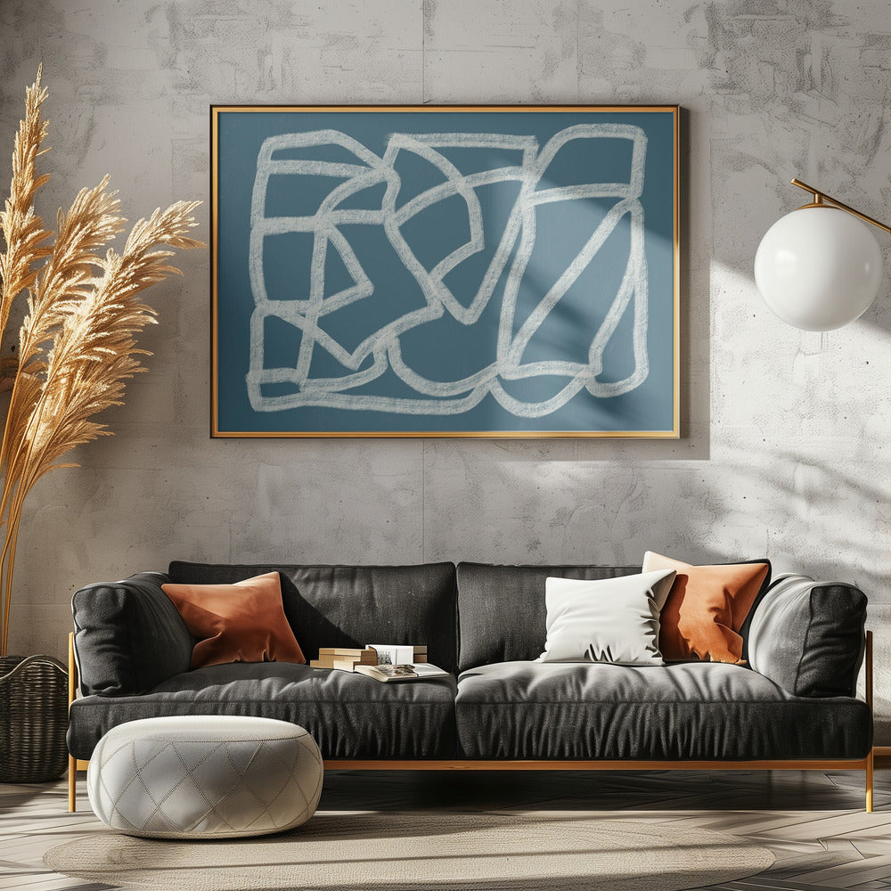 Blaues abstraktes Poster