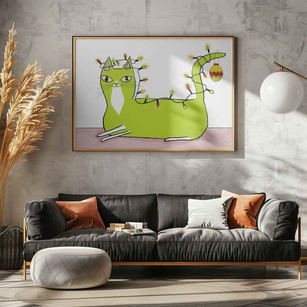 Weihnachtskatze | Leinwand