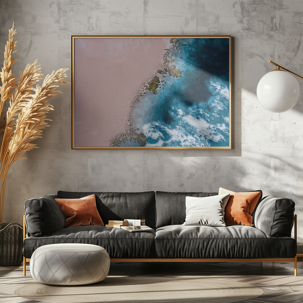 Küstenluftbild – Windgepeitschter Strand | Poster