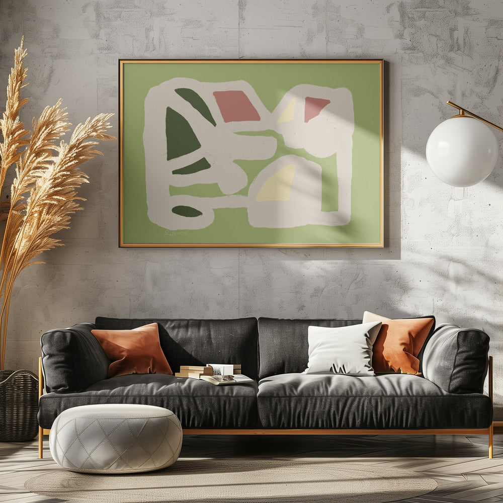 Grün und Rosa ABSTRAKT | Poster