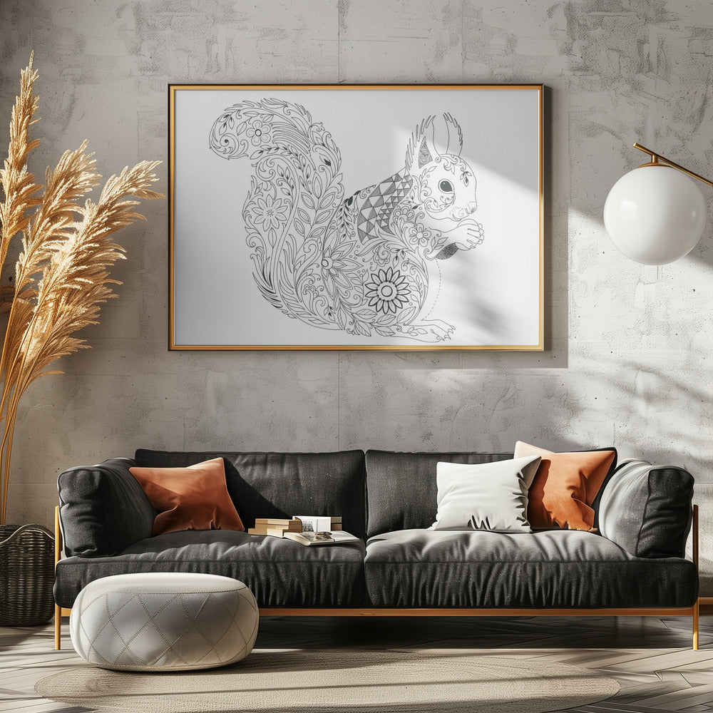Verziertes Eichhörnchen-Design | Leinwand