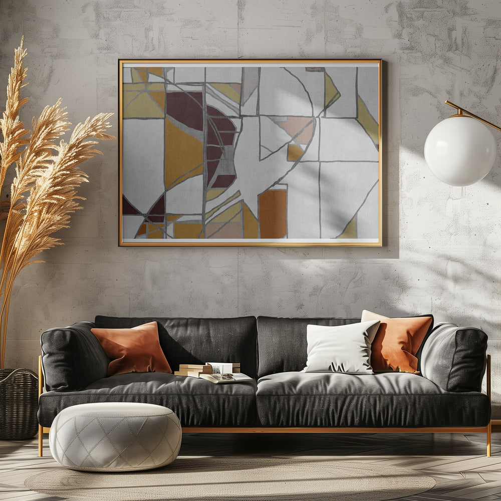 Abstrakte geometrische Formen in warmen Tönen | Poster