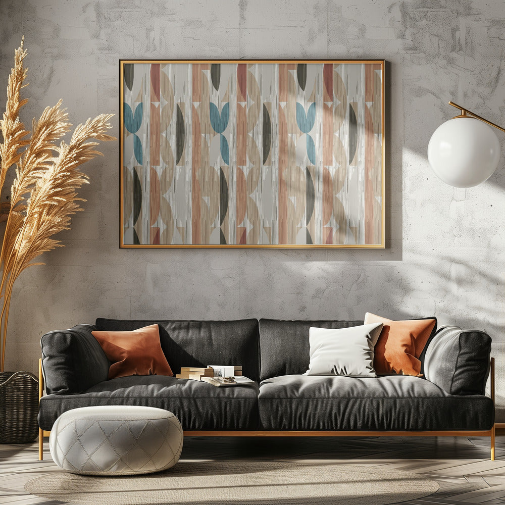 Retro Modern Shapes With Geometric Abstract Design | Poster