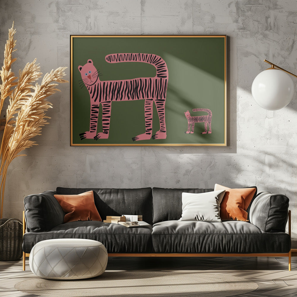 Tiger cat and cub baby | Canvas