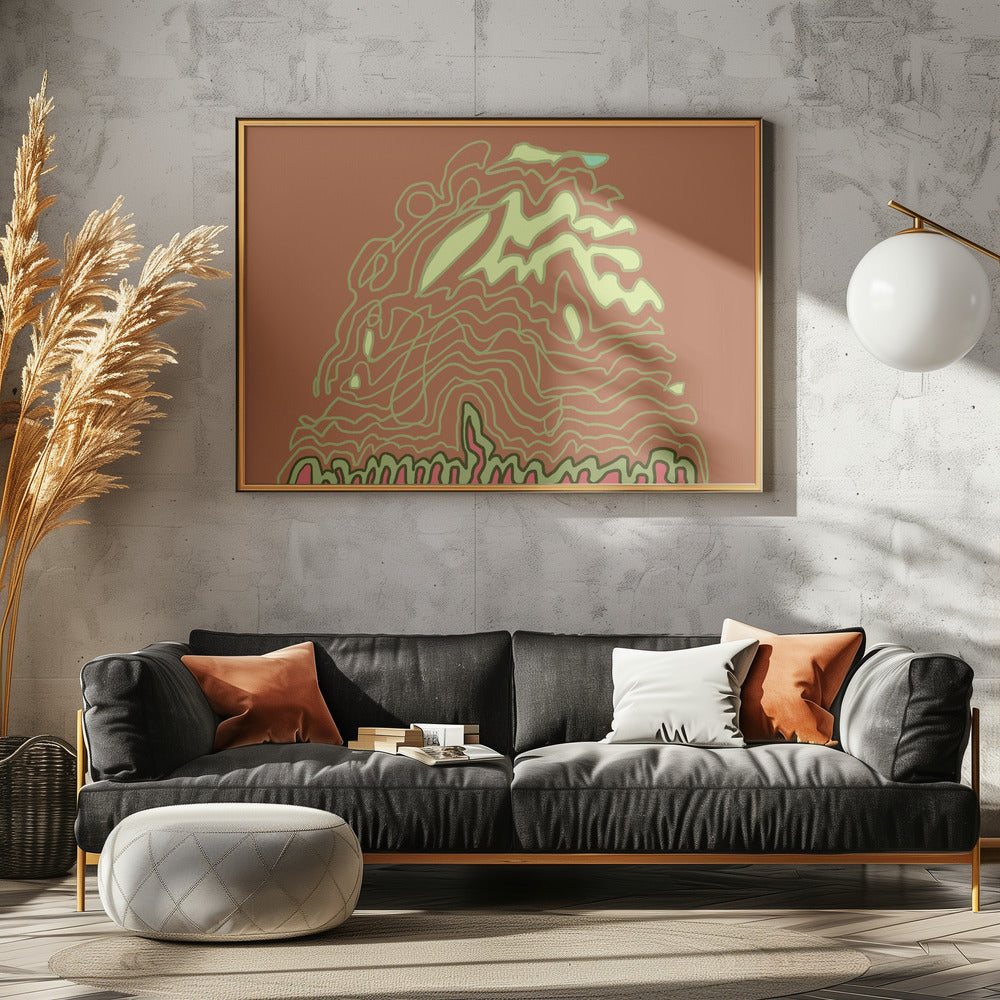 Line Drawing Rusts brownns | Canvas