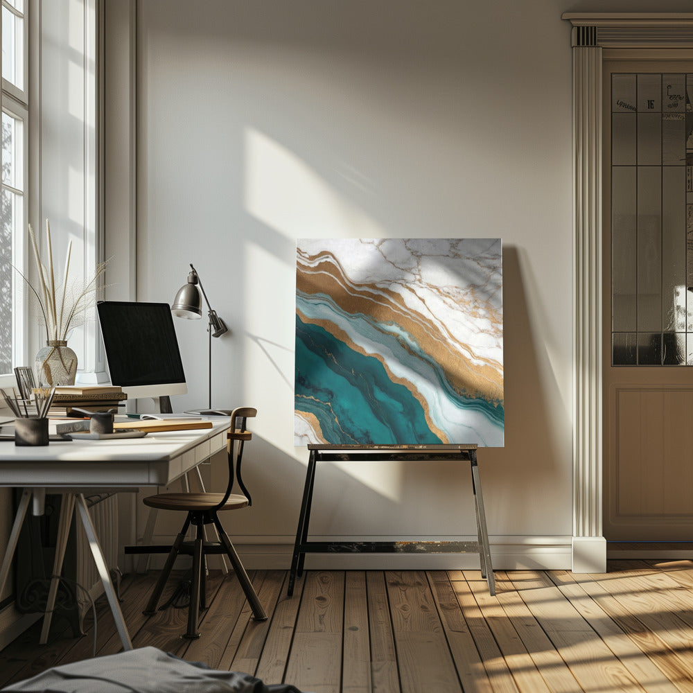 Goldene Adernwellen | Leinwand