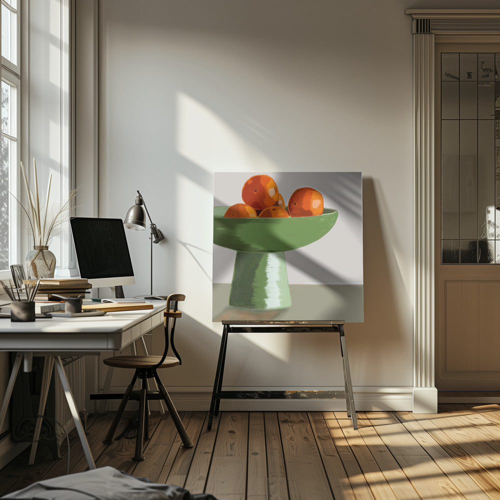 Mandarinen in Obstschale | Leinwand