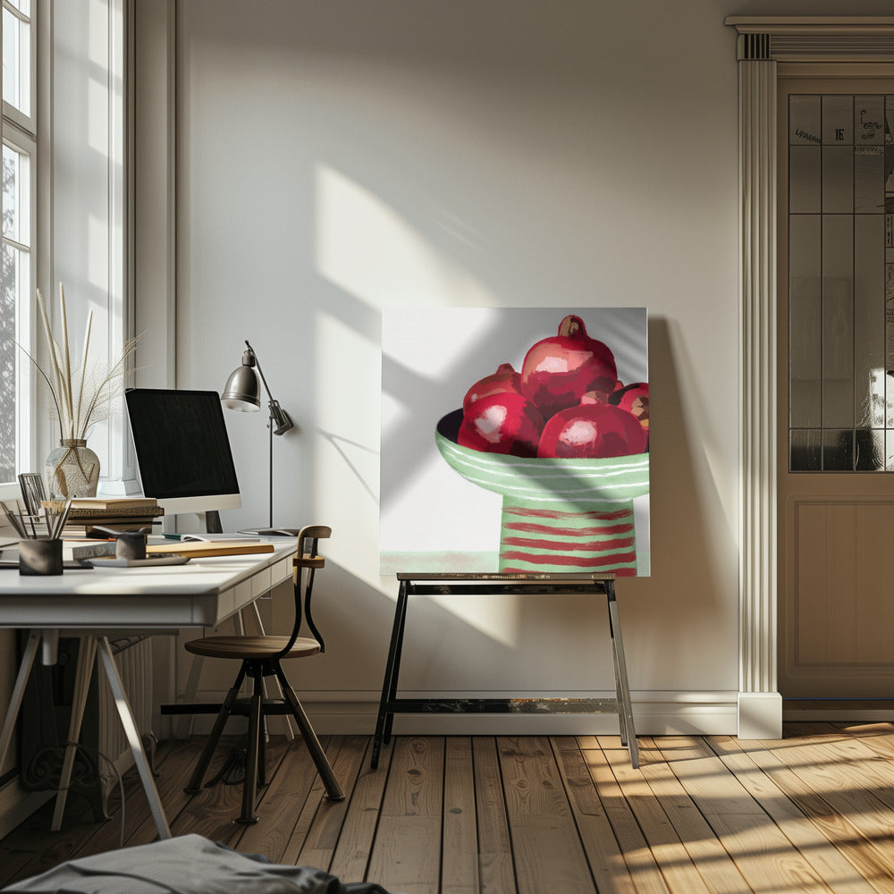 Granatäpfel in Schale | Leinwand
