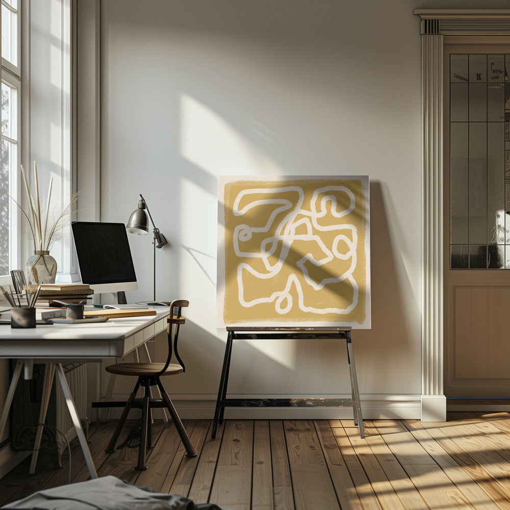 Abstrakte Linien Gold | Leinwand