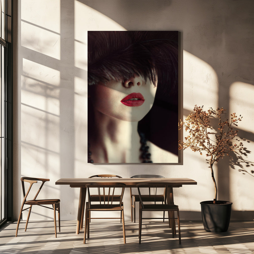 Lippen und Feder | Leinwand