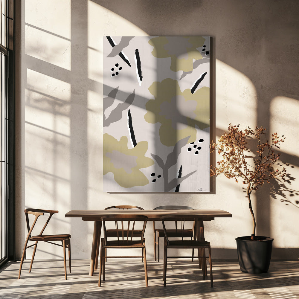 Beige Flowers | Canvas