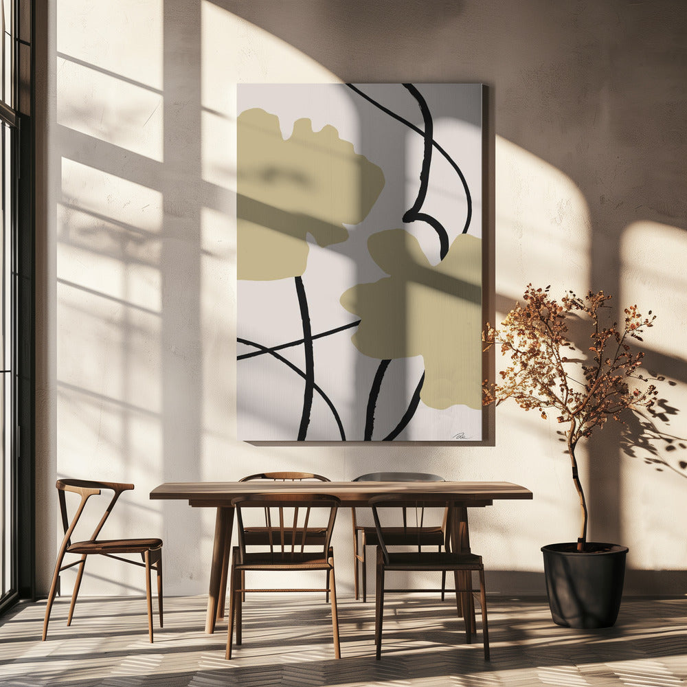 Beige Flowers 02 | Canvas
