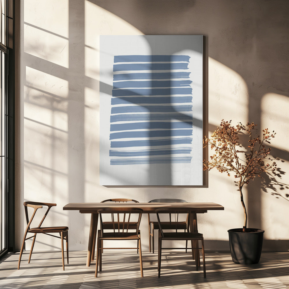 Blaue Striche | Leinwand