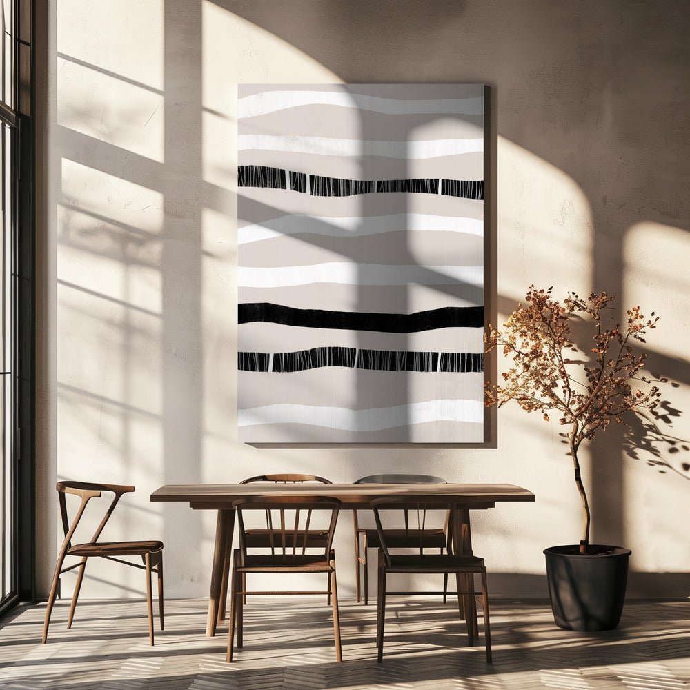 Monochrome Waves | Canvas
