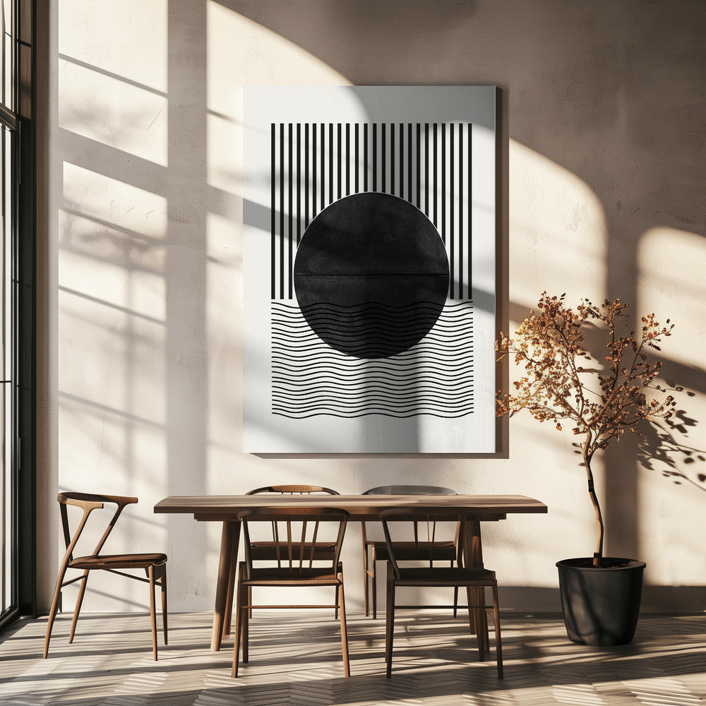 Monochrome Sonnenfinsternis | Leinwand