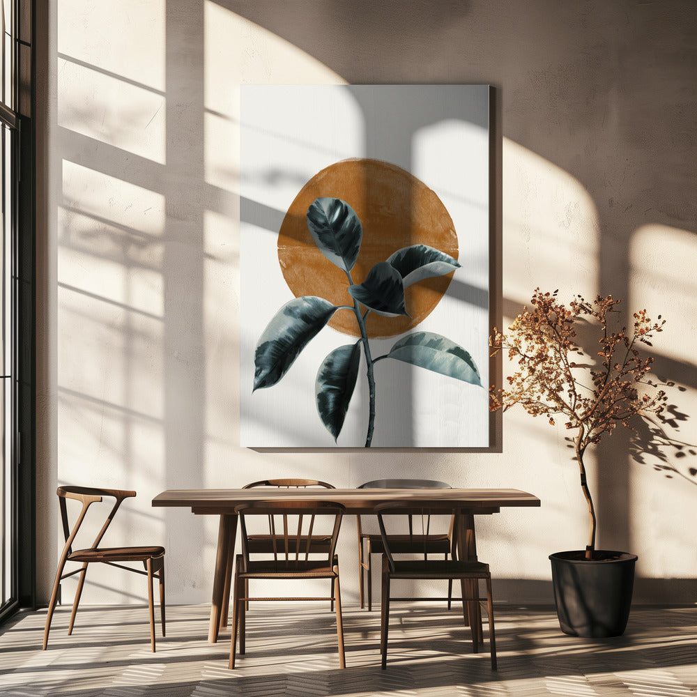 Blatt und Sonne | Leinwand