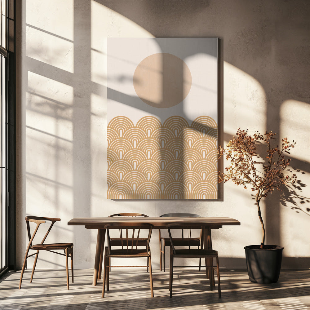 Golden Sun Waves | Canvas