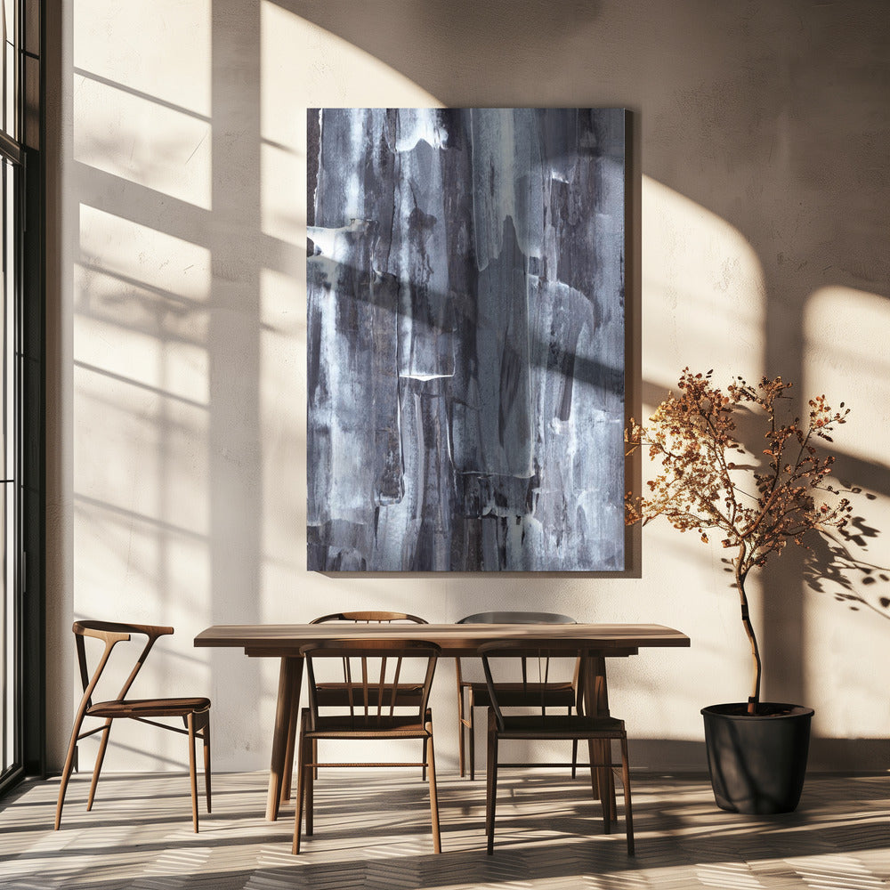 Streifen in Grau und Weiß | Leinwand