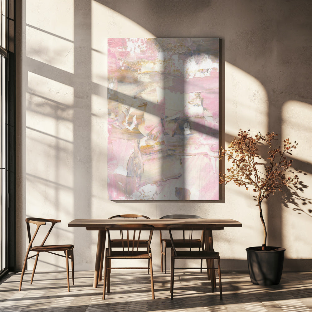 Weiche, gedämpfte rosa Pinselstriche | Leinwand