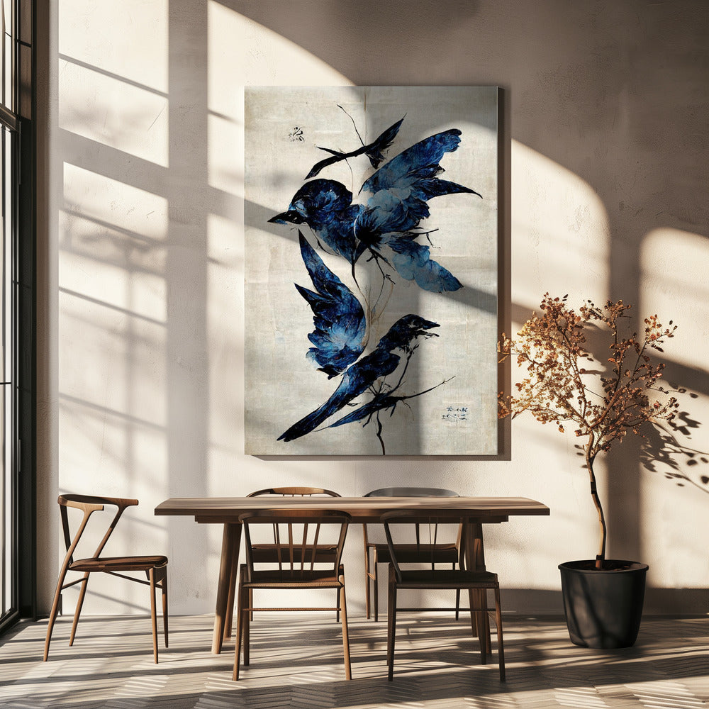 Azurblauer Flug | Leinwand