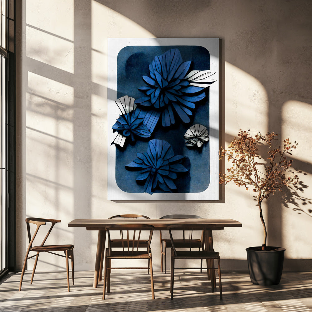 Blaue Blütentiefe | Leinwand