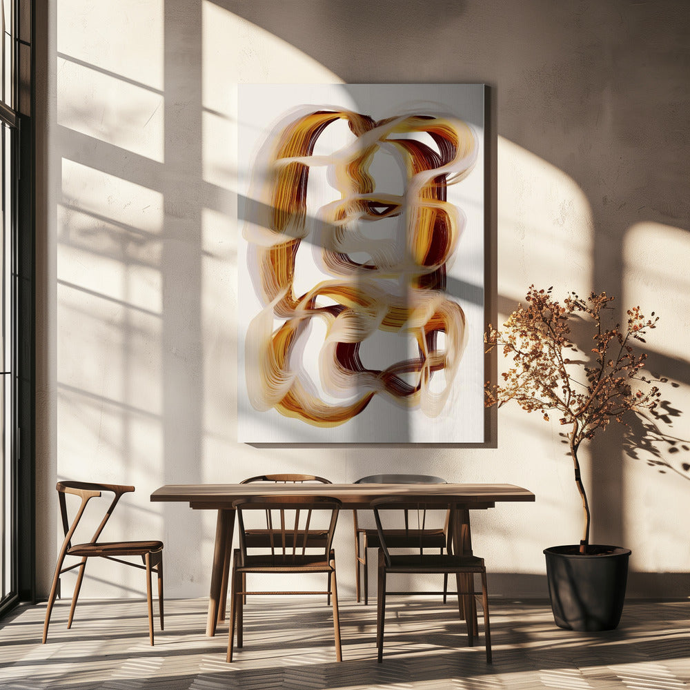 Flowing Amber Paths | Canvas