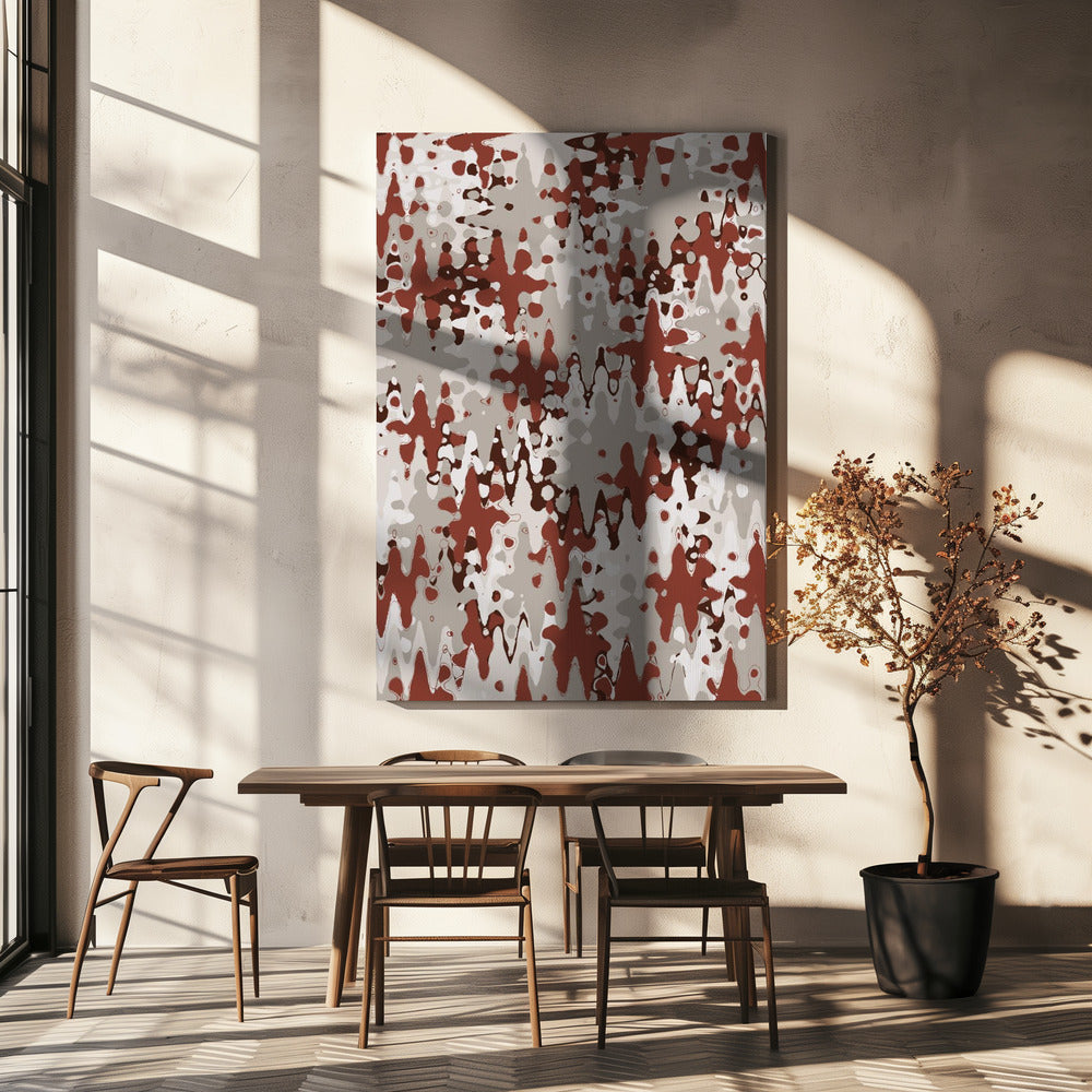 Crimson Wavescape | Canvas