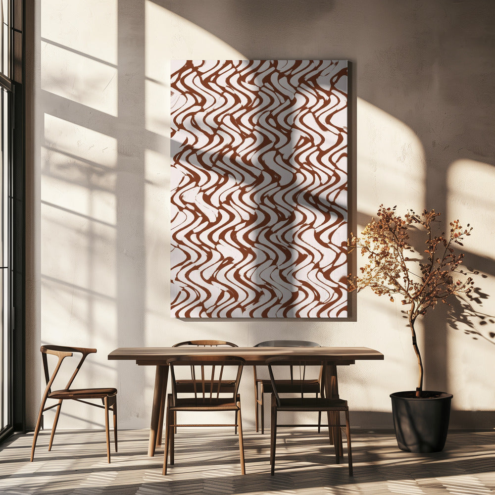 Welle aus Mokka-Linien | Leinwand