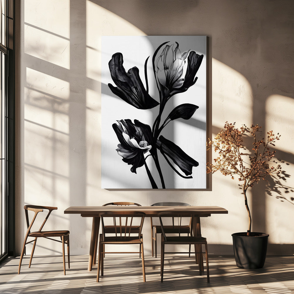 Schwarze Blume | Leinwand