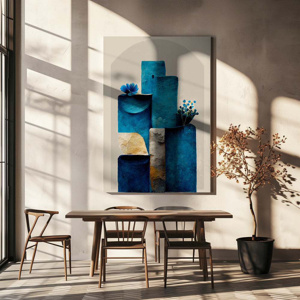 Blaue Elemente steigen auf | Leinwand