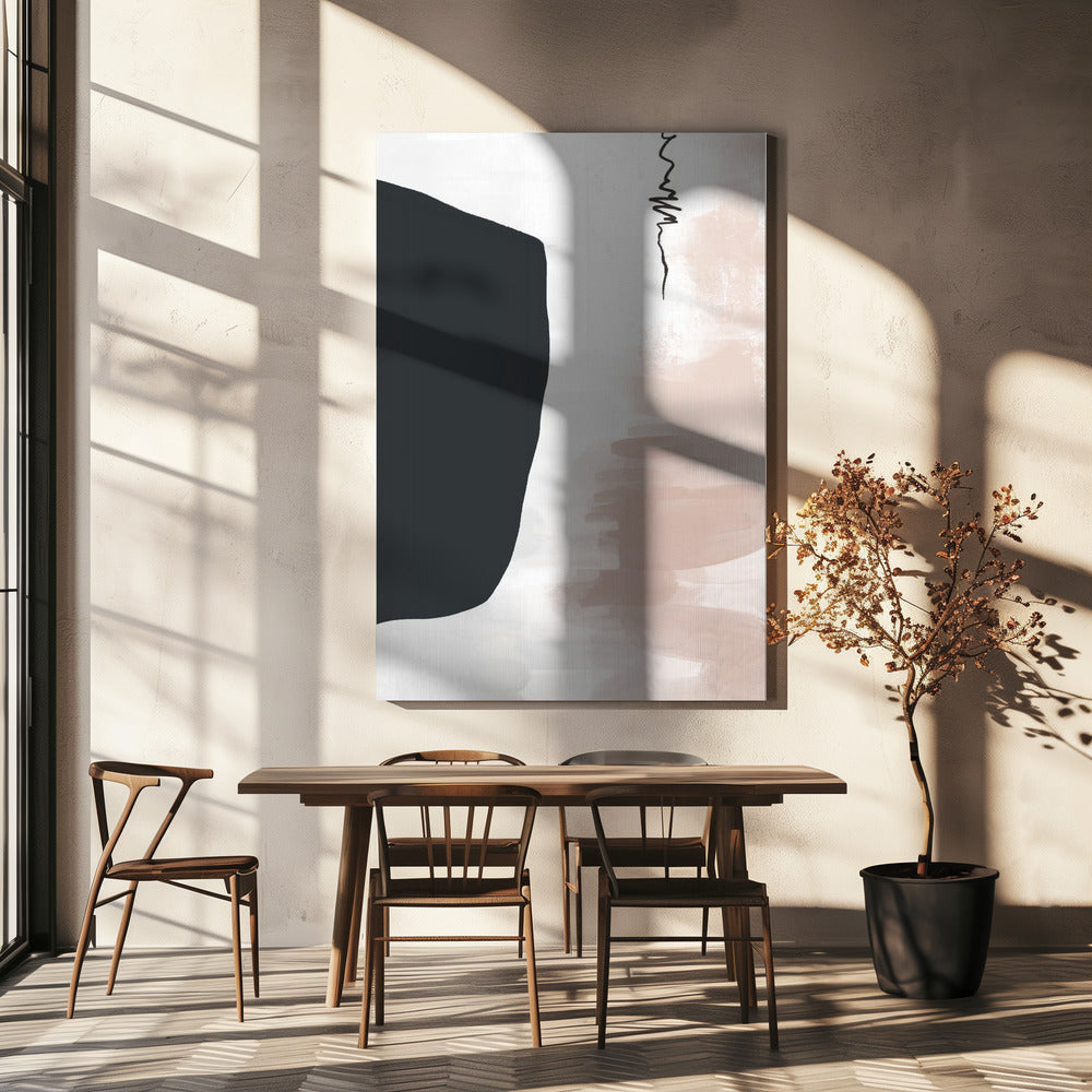 Minimalistische kräftige schwarze Formen | Leinwand