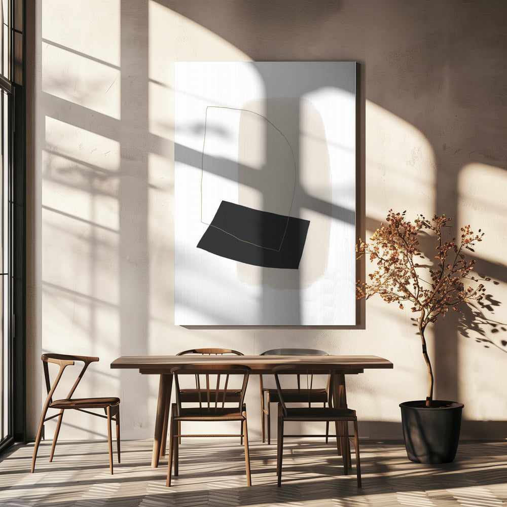 Geometrische Formen und einfache Linien in neutralen Tönen | Leinwand
