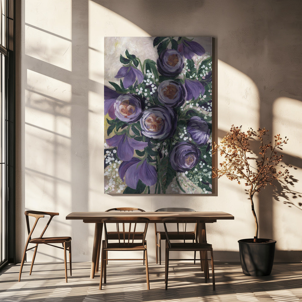Aaliyah painterly English roses | Canvas