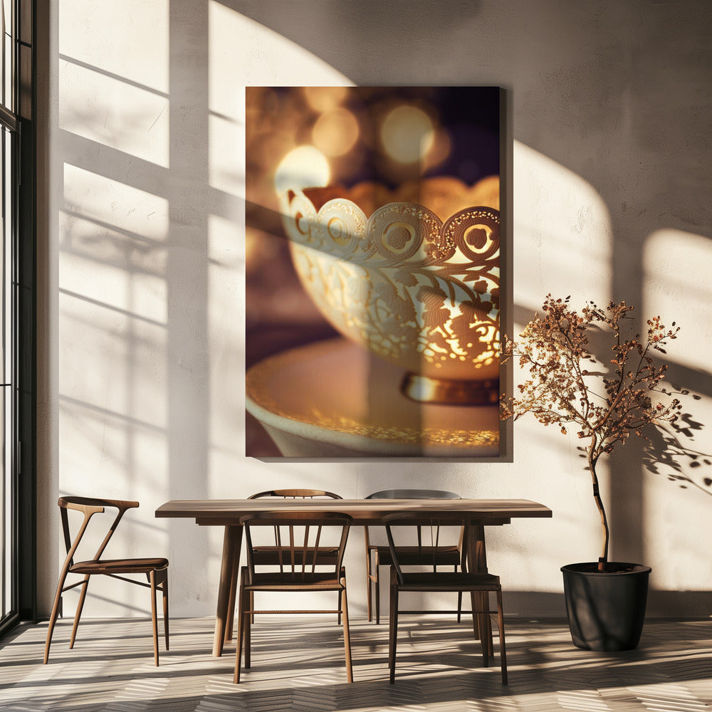 Goldener Spitzenglanz | Leinwand