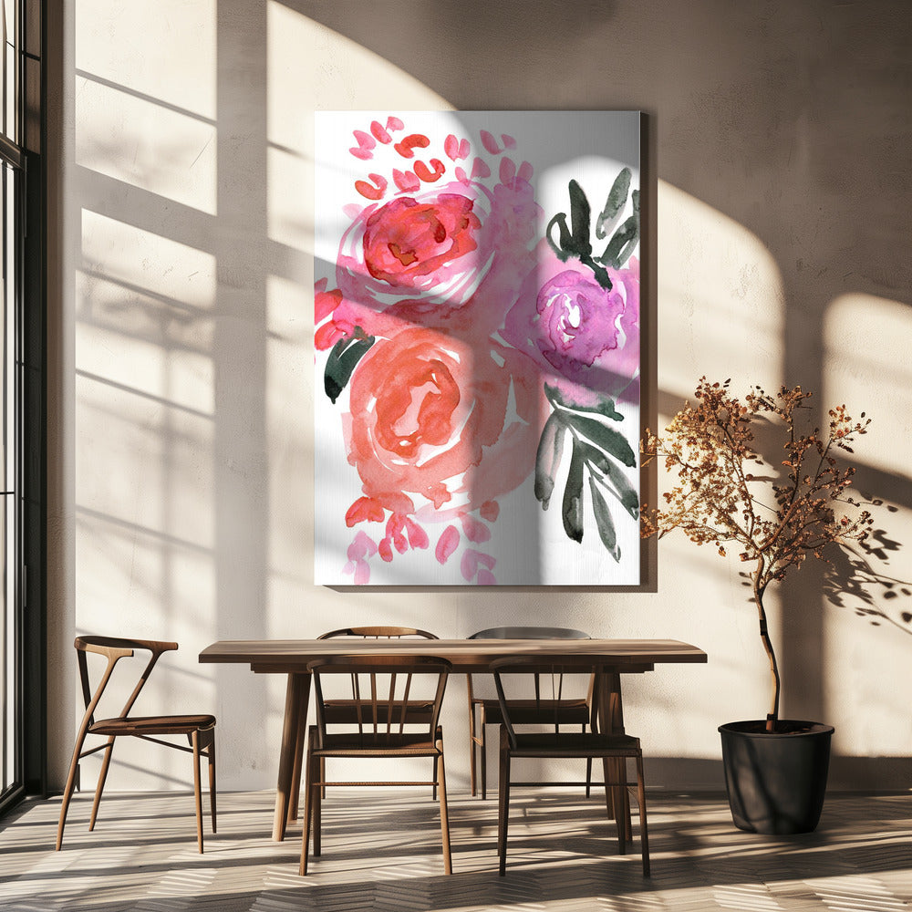 Maeko lose Aquarellblumen I | Leinwand