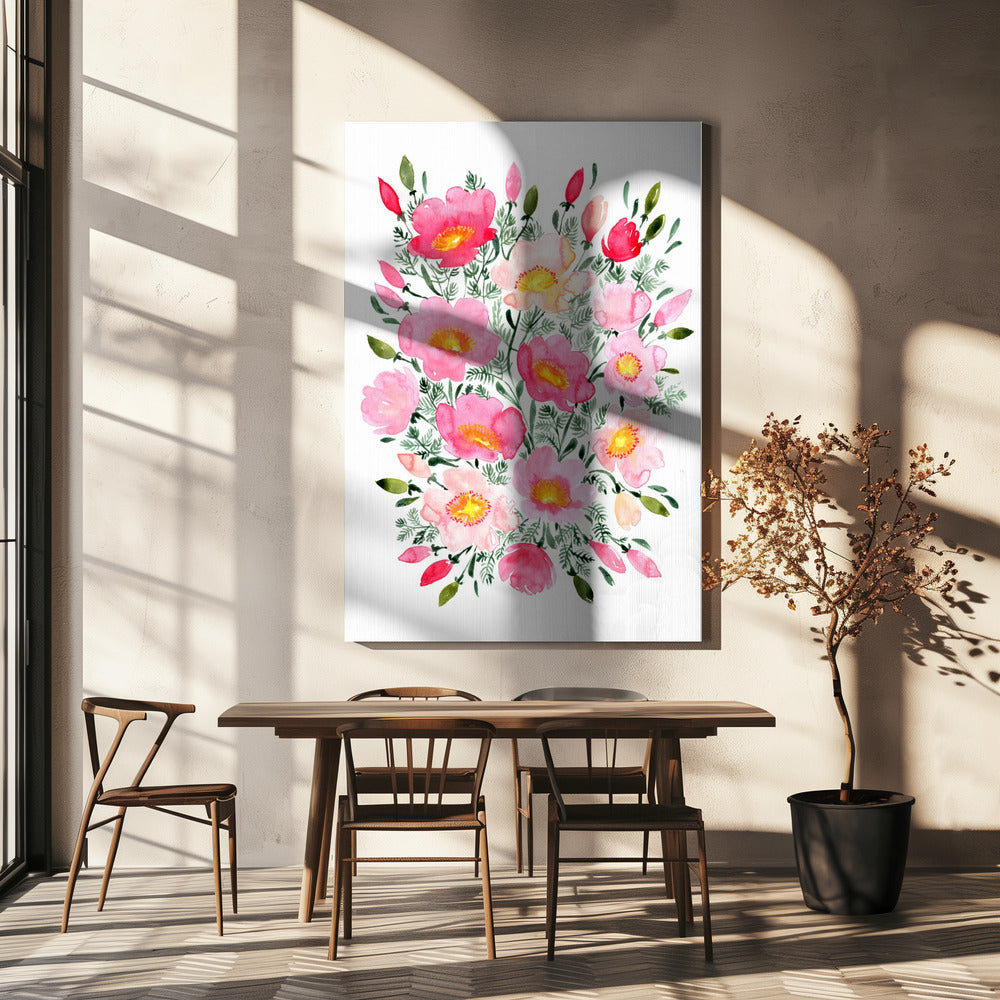 Winterlynn Blumenstrauß in Rosa | Leinwand