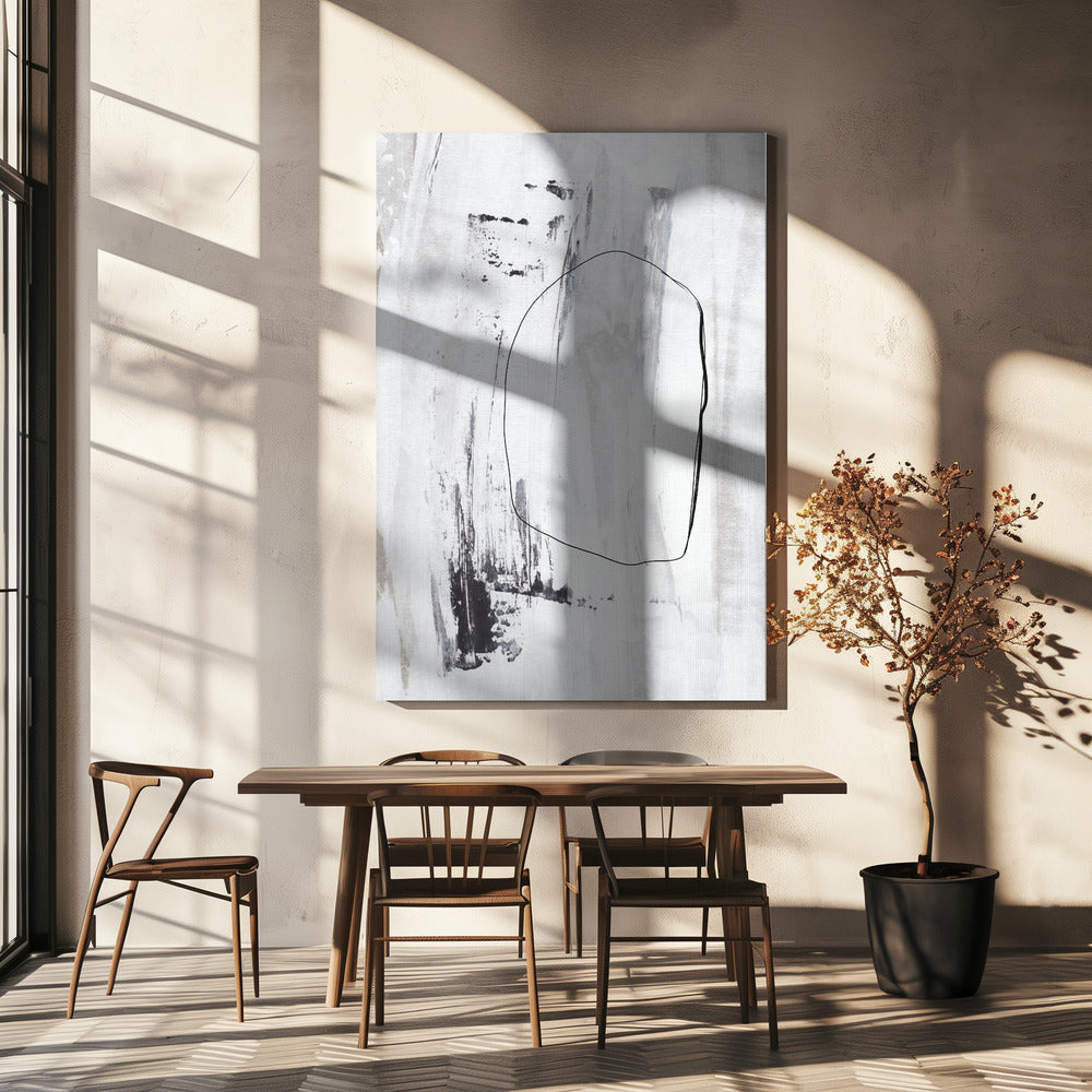 Black Strokes And A Delicate Outline | Canvas