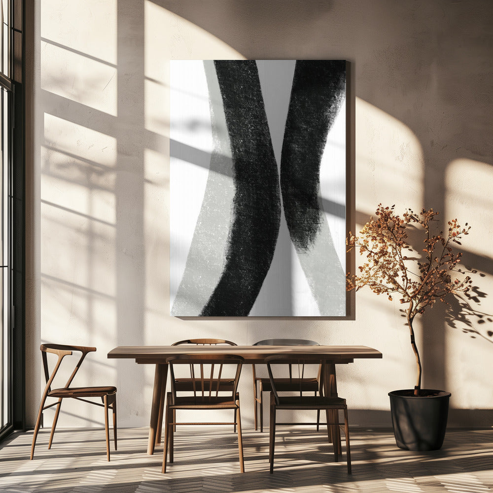 Black And Grey Strokes On A White Background | Canvas