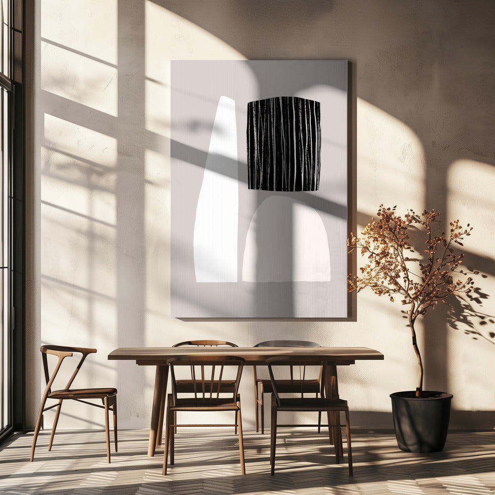 Geometrische Formen in neutralen Tönen | Leinwand