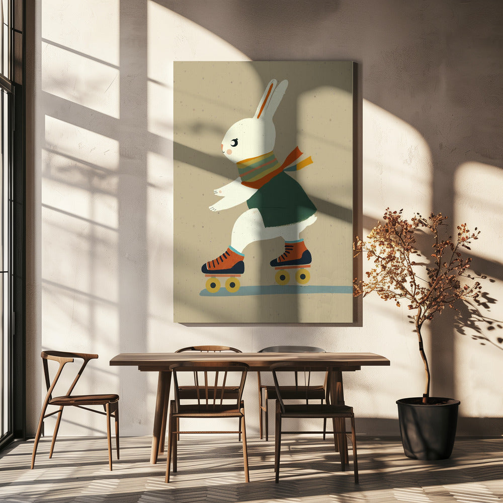 Skating Bunny Bliss | Canvas