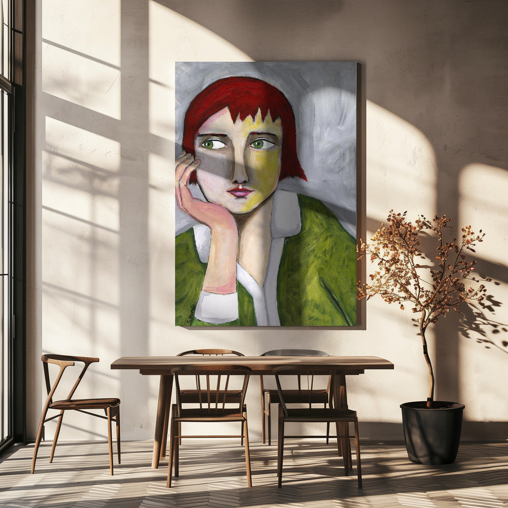 Denkende Dame | Leinwand
