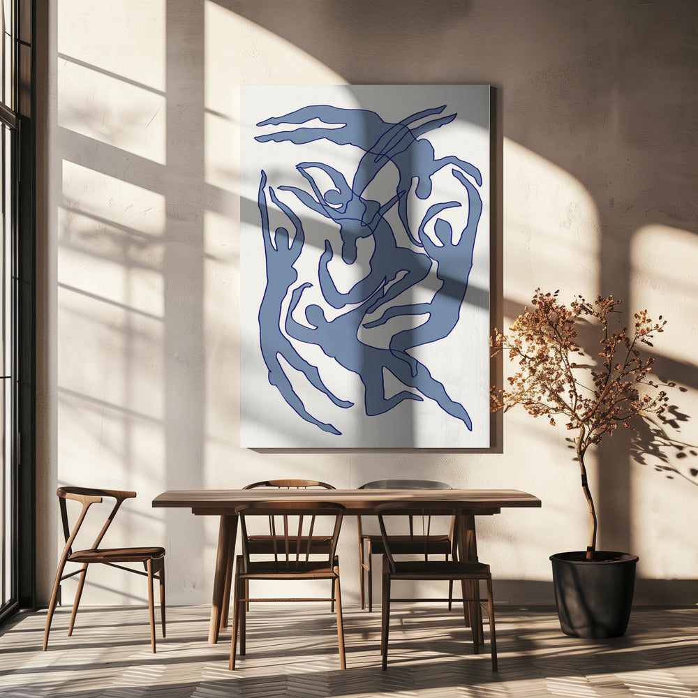 Schwimmer Blau | Leinwand