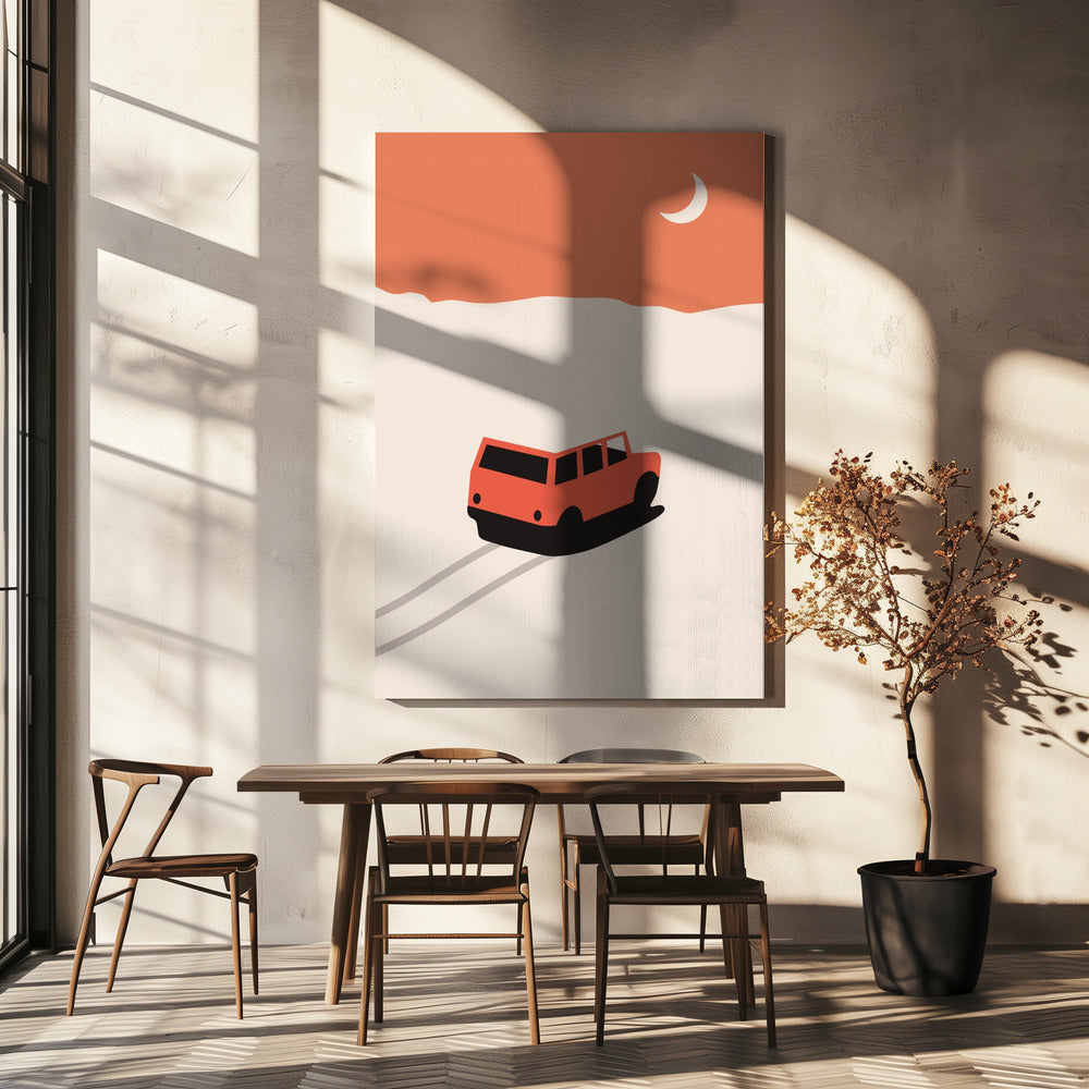 Car In Desert | Canvas