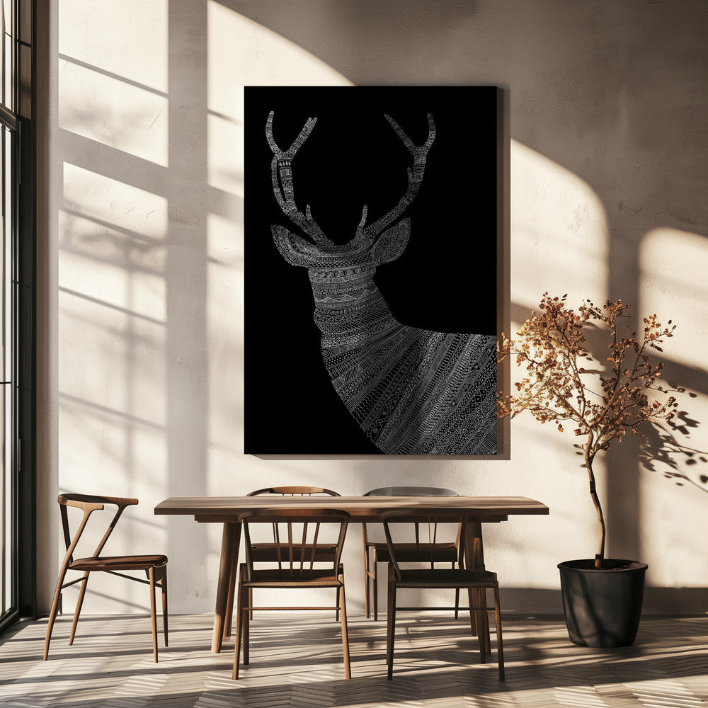 Hirsch Schwarz | Leinwand
