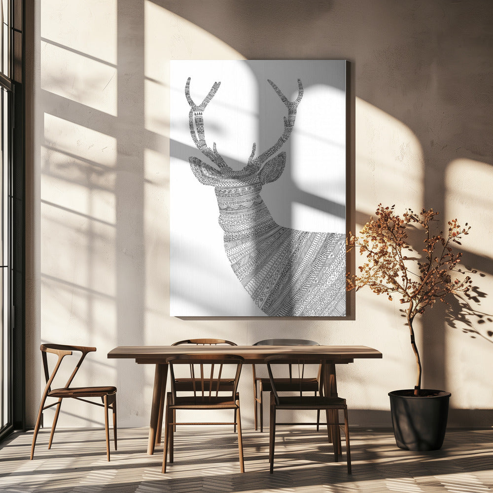 Stag White | Canvas