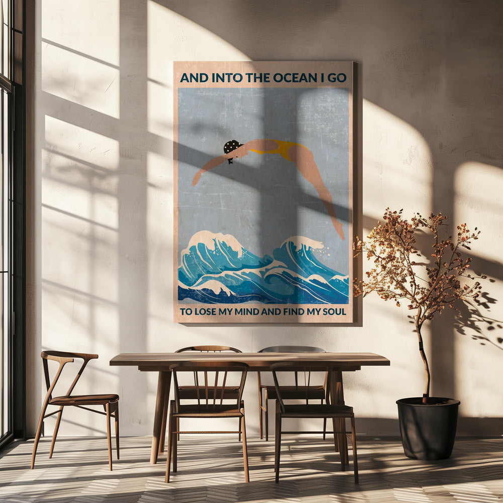 Into the Ocean (blau) Standard-Wandkunst | Leinwand