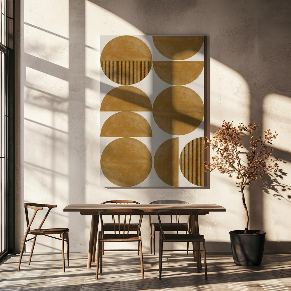 Goldener geometrischer Rhythmus | Leinwand