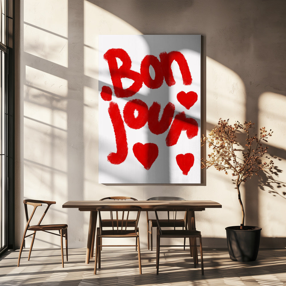 Bonjour Herzen | Leinwand