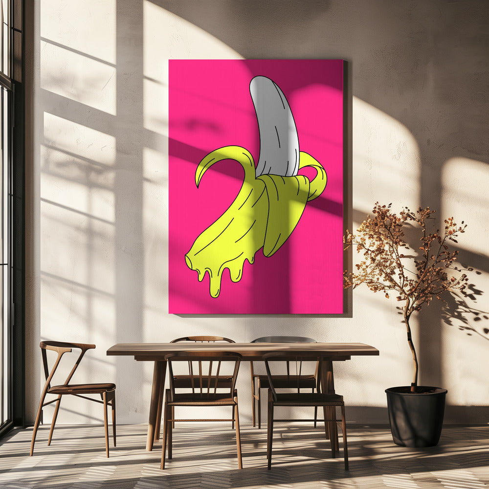 Melting Pink Banana | Canvas