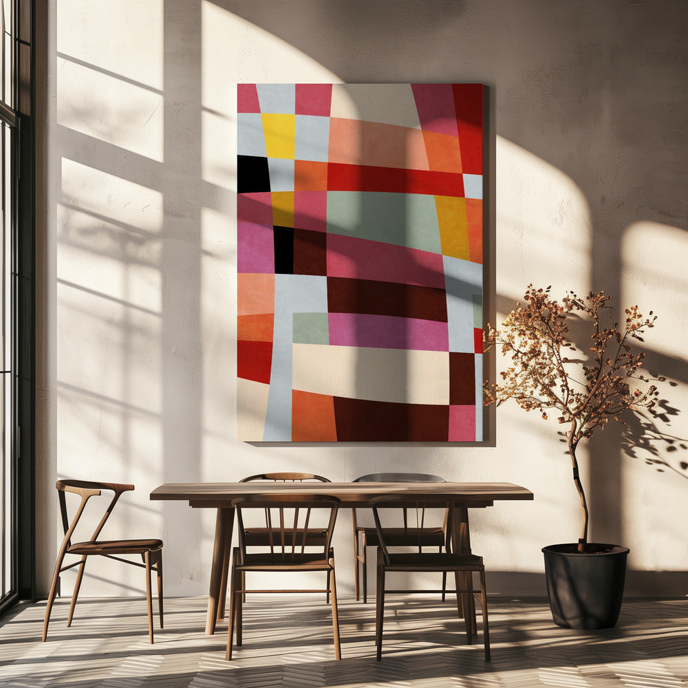 Warm Colors Bauhaus Geometry4 | Canvas